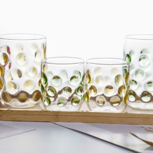 Colored Bubble Glass Cup — Hand-Blown Inlay Drinkware