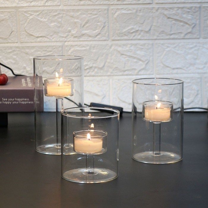 glass candle holder home decor 1