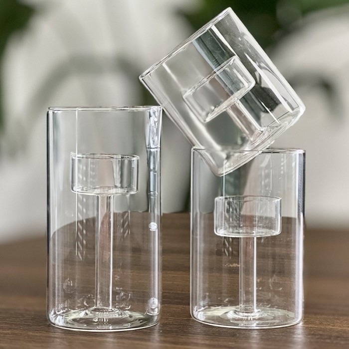 glass candle holder home decor 3