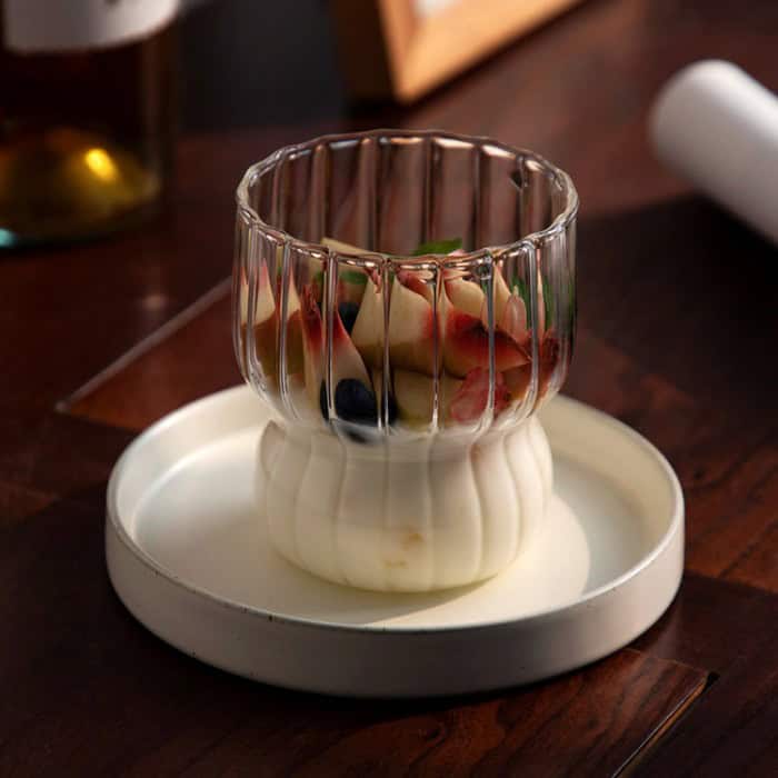 Ribbed Clear Glass Tumbler - Image 2