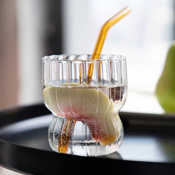 Ribbed Clear Glass Tumbler - Image 4