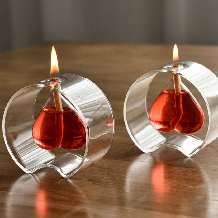 Amber Glass Oil Lamp Vessel alternate view